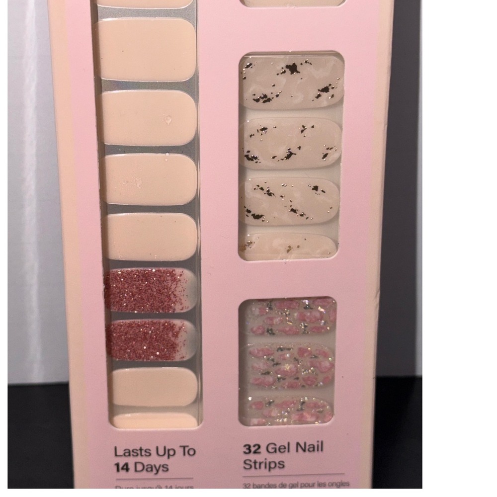 Dashing Diva Gloss Ultra Shine Gel Nail Strips Crystal Clear 32ct Glitter New